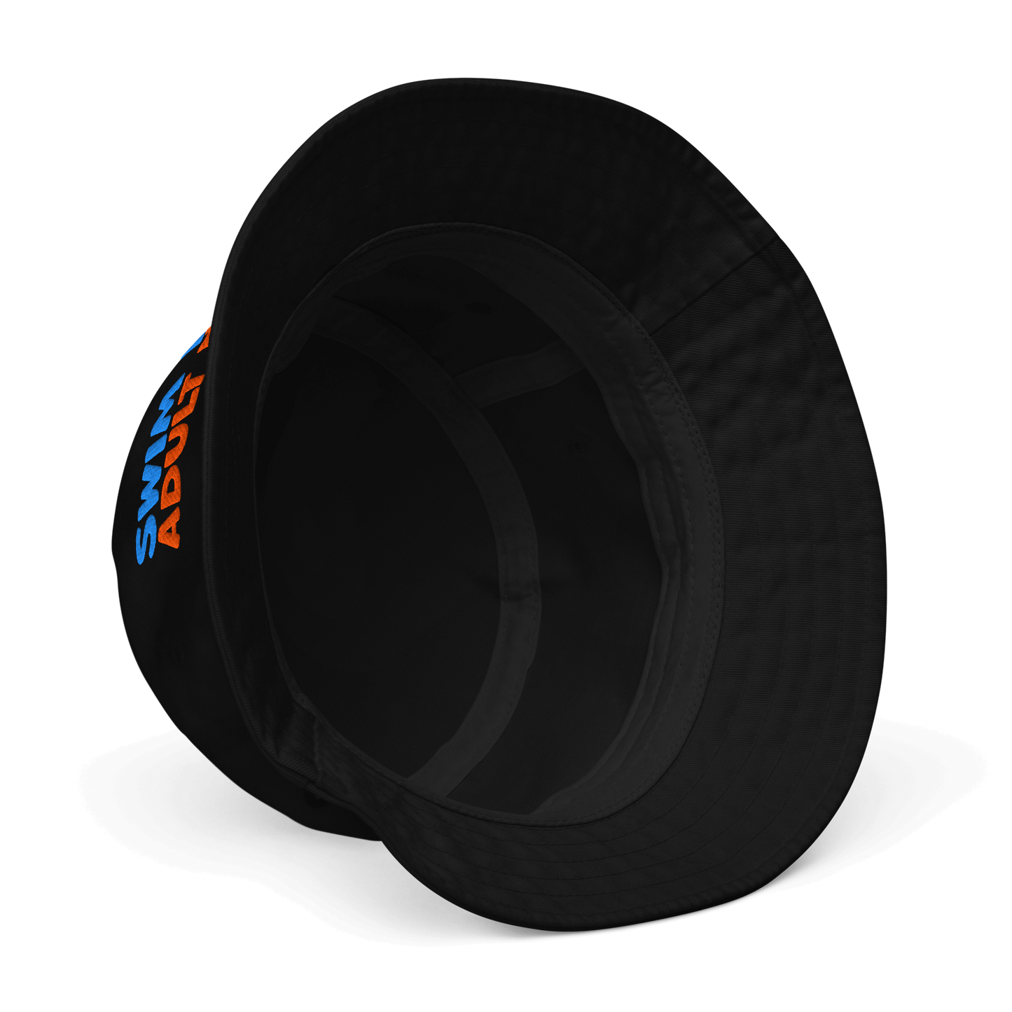 Black bucket hat with 'SMOKING ABORT' text on a white background