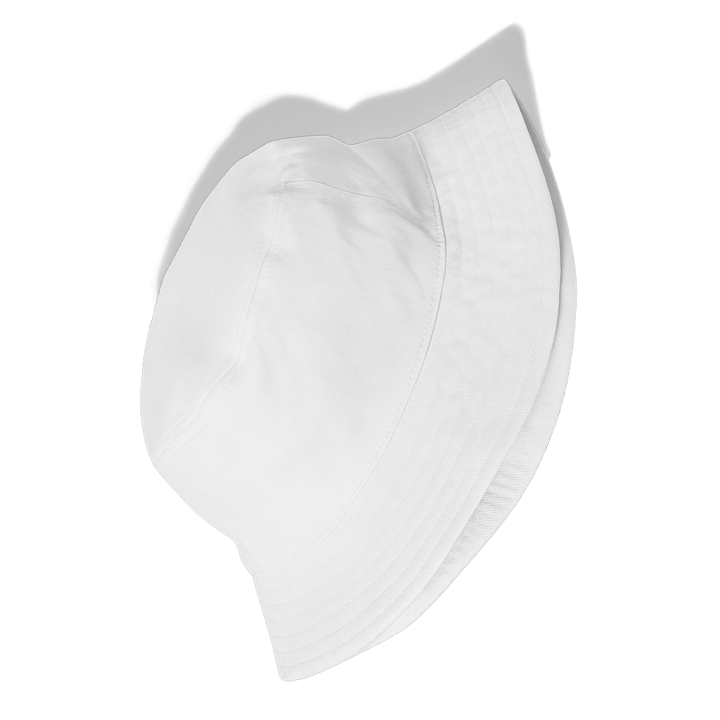 White organic bucket hat for swimmers on a white background