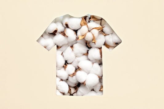 Best fabrics for swimmers with sensitive skin cotton shirt with fluffy cotton balls.