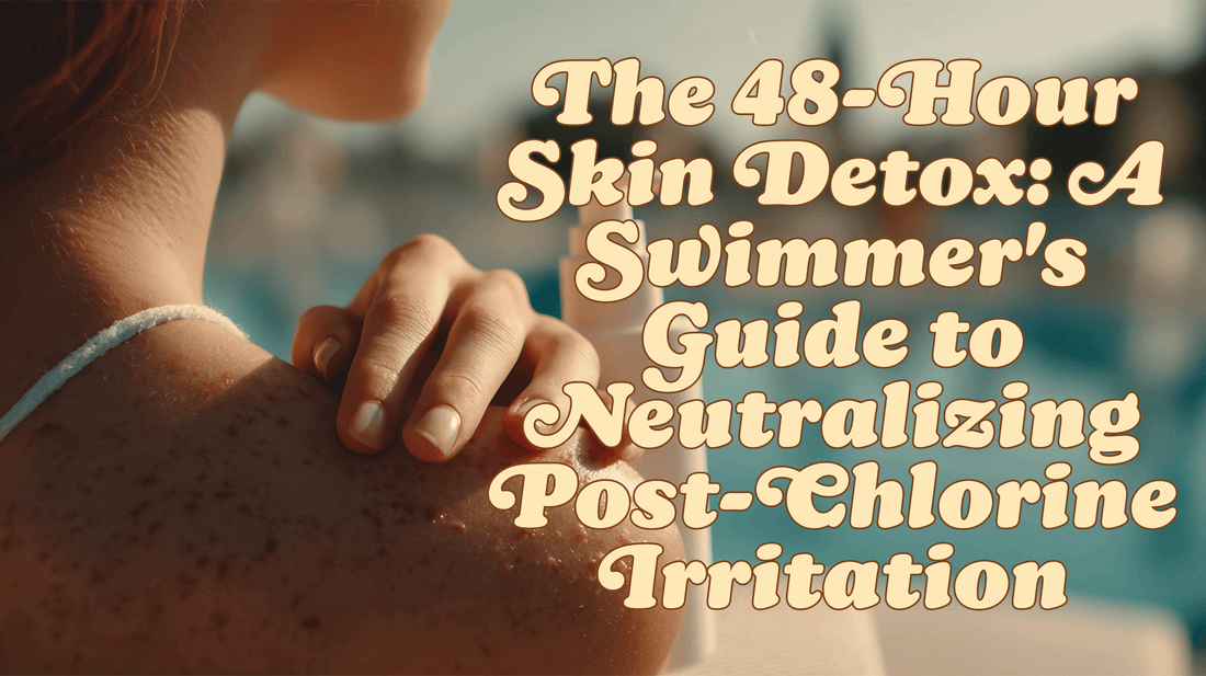 Text overlay on a blurred background with a swimmer's hand