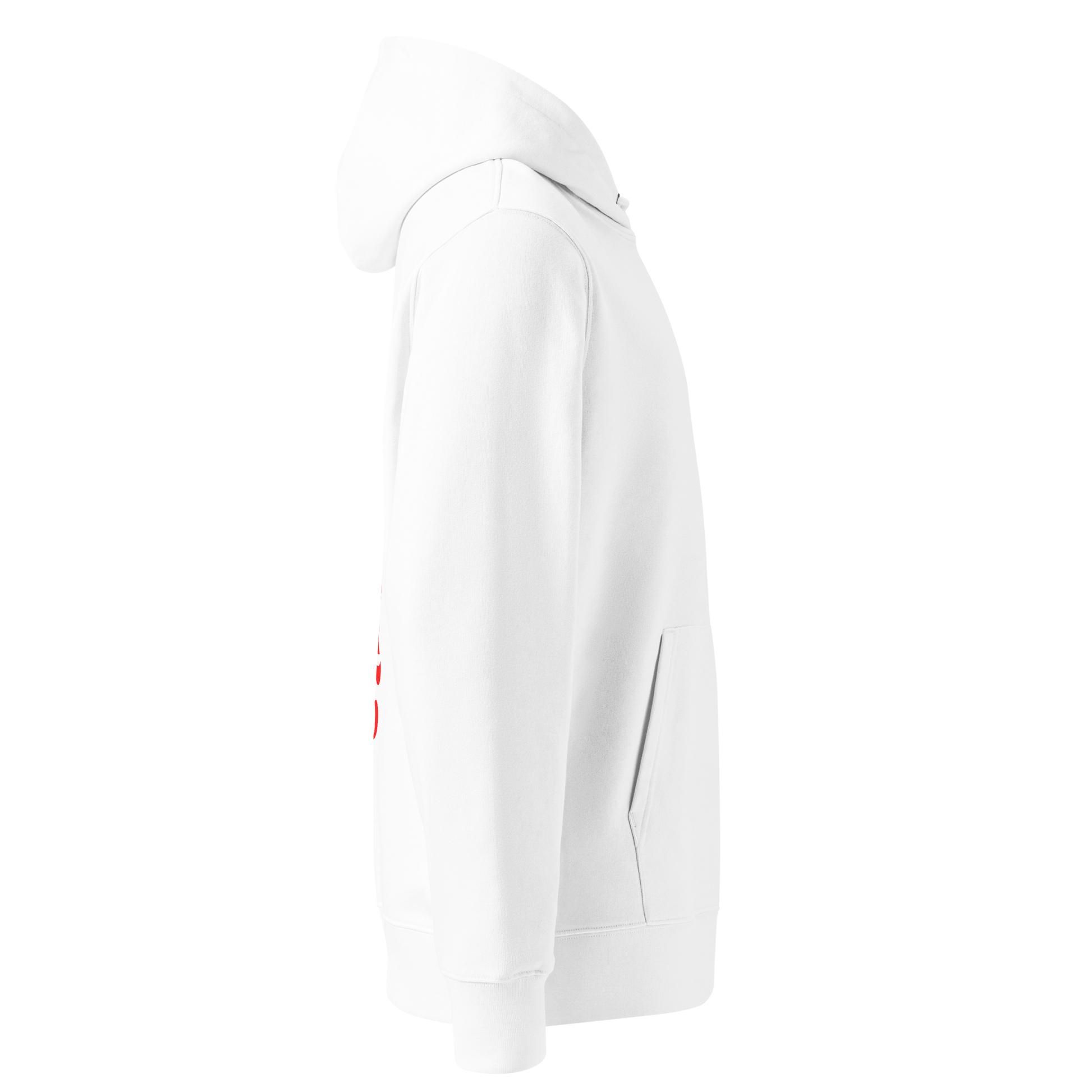 White organic hoodie on a white background