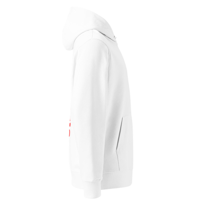White organic hoodie on a white background