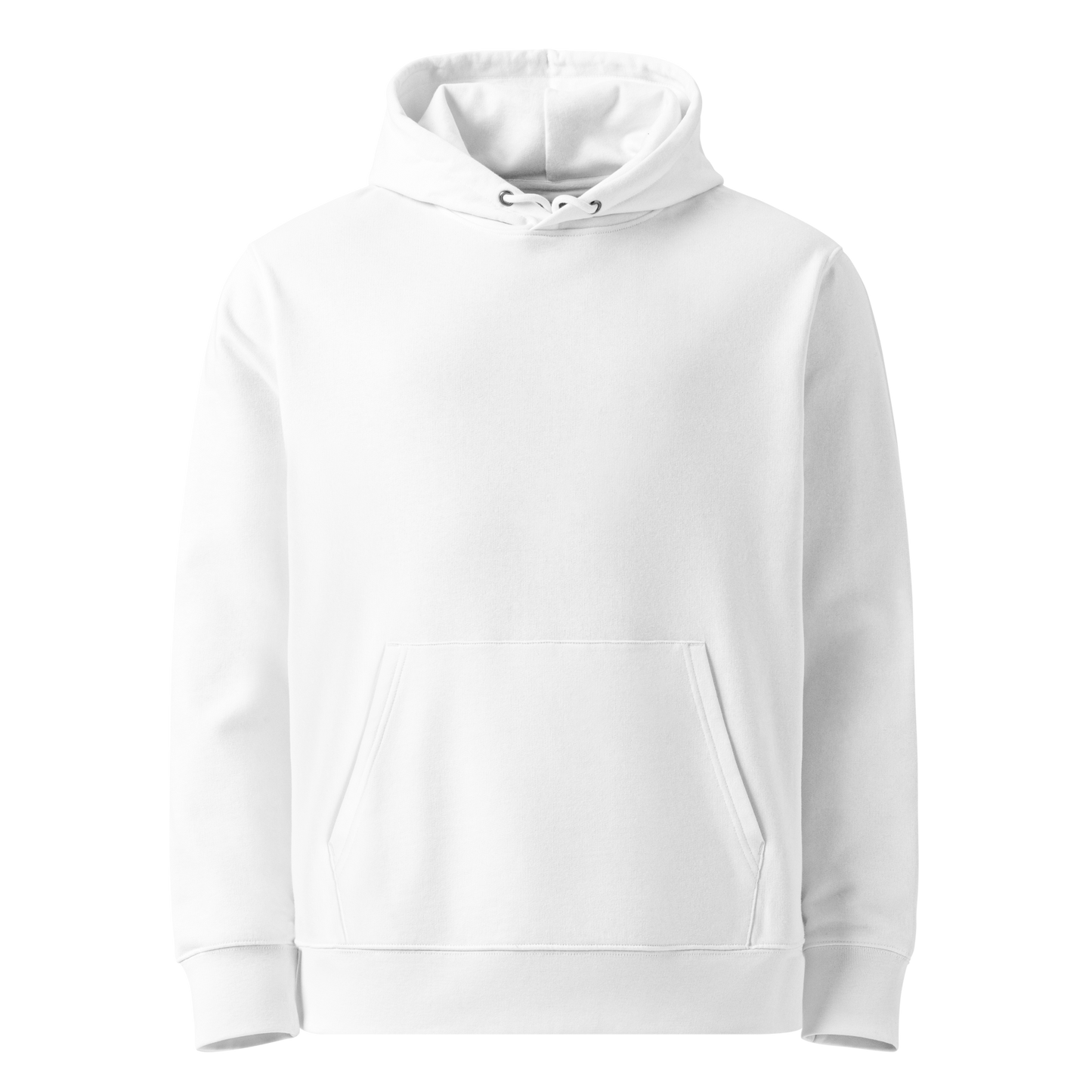 Organic hoodie for swim moms in white with "My Kids Are Waterproof" back design. GOTS certified for post-swim skin health by Lane Line Threads showed from the front side