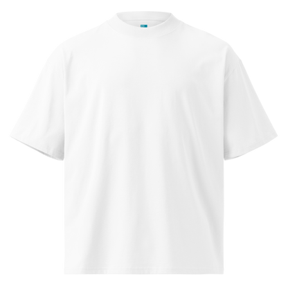 White organic oversized t-shirt by Lane Line Threads on a white background
