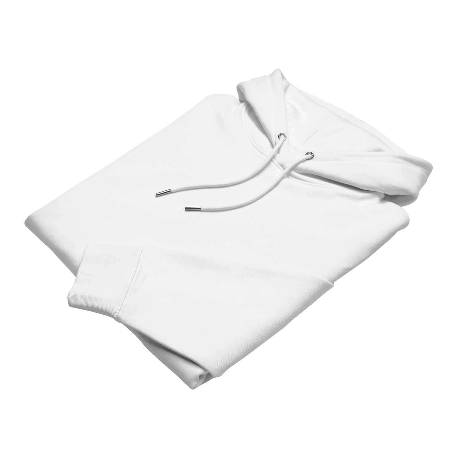 White folded swim mom organic hoodie with a Lane Line Threads logo on a white background
