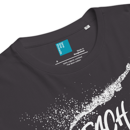 Anthracite t-shirt with white graphic design and 'People Tree' label on a white background