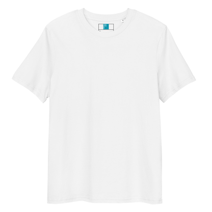 White t-shirt with a Lane Line Threads brand logo on a white background